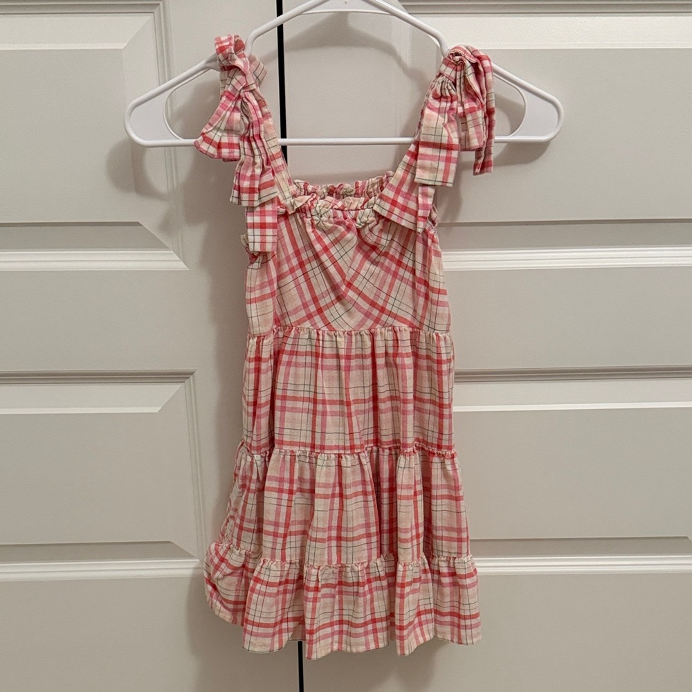 Kid’s Pink Plaid Ruffle Dress